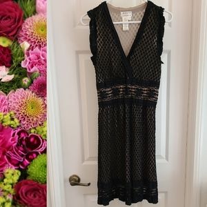 MSSP Sheer Effect Little Black Dress Stretch Mini